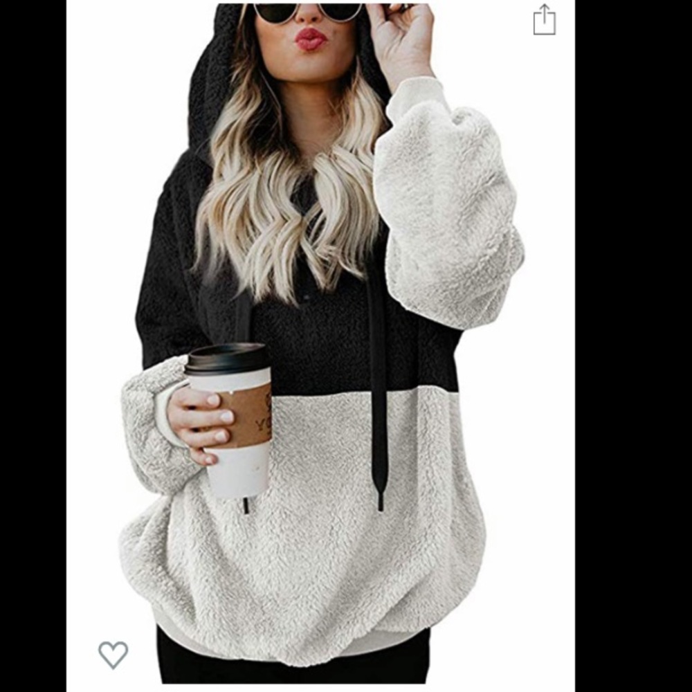 Zipper Sherpa Sweatshirt Pullover